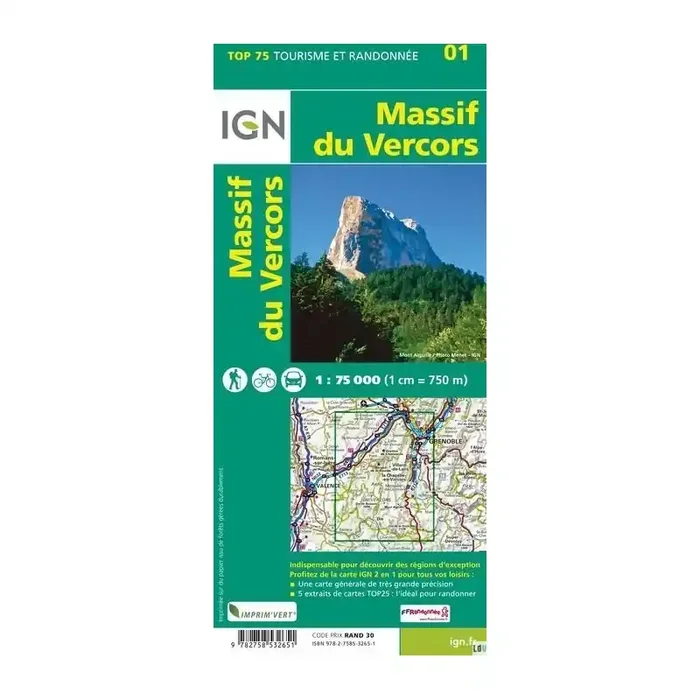 Achat Immédiat Carte topographique IGN TOP 75 Massif du Vercors