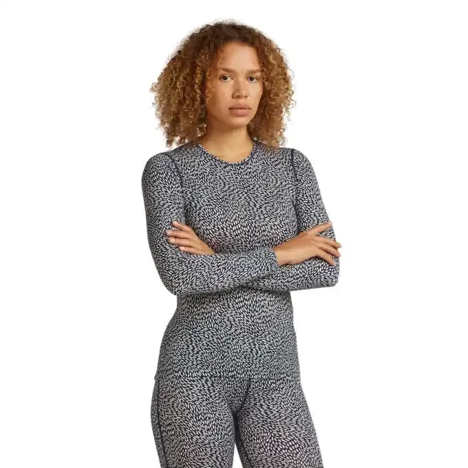 Achat Immédiat Haut thermique ICEBREAKER 200 Oasis Flock Forms – Midnight / Snow / Aop