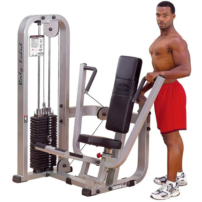 Appareil de musculation presse poitrine avec pile de poids 140 Kg ProClubLine [Taille 114,3×134,6×157,4 cm]