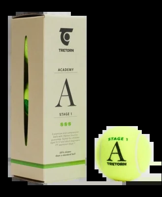 Balle de Tennis Tretorn Academy Green 3 Pack (Carton 40×3)