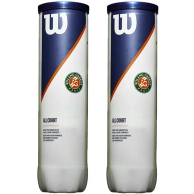 Balle de Tennis Wilson Roland Garros All Court (2 x Tube de 4 balles)