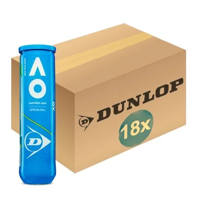 Balles de Tennis Dunlop Australian Open 4 Balles (Boîte de 18×4)