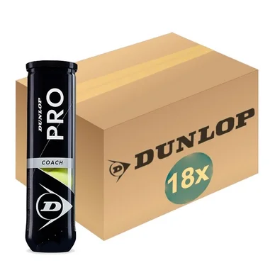 Balles de Tennis Dunlop Pro Coach 4 Balles (Boîte de 18×4)