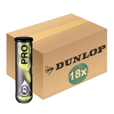 Balles de Tennis Dunlop Pro Coach 4-Tin (Carton 18×4)