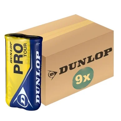 Balles de Tennis Dunlop Pro Tour Bipack (Carton 9x 2/4-Tin)