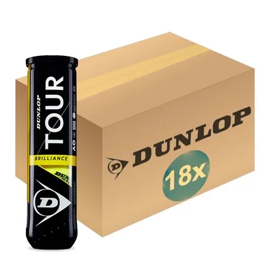 Balles de Tennis Dunlop Tour Brilliance 4-Tin (Boîte de 18×4) 2020