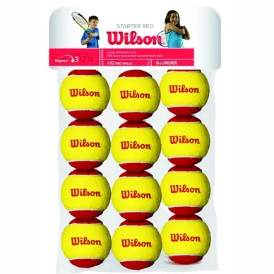 Balles de Tennis Wilson Starter Red Trainingsball Yellow Red (12 balles)