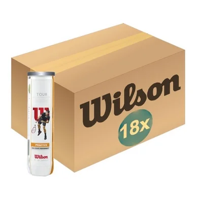 Balles de tennis Wilson Tour Practice 4-unités Jaune (Carton 18×4)