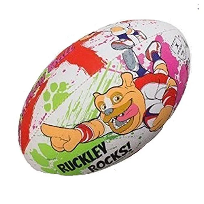Ballon rugby Mascottes Gilbert Ruckley Rocks (taille 4) [Taille  4]