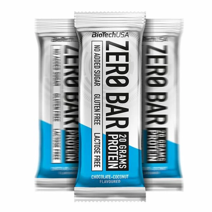Barre de collations Biotech USA zero bar – Chocolat-noix de coco (x20)