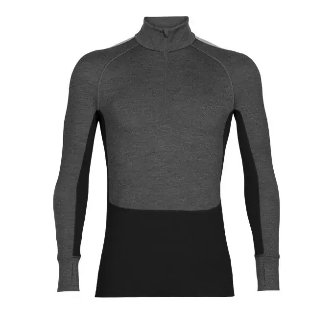 Base layers Icebreaker M ZONEKNIT 260 LS HALFJET Jet Heather/Black Usine Directe