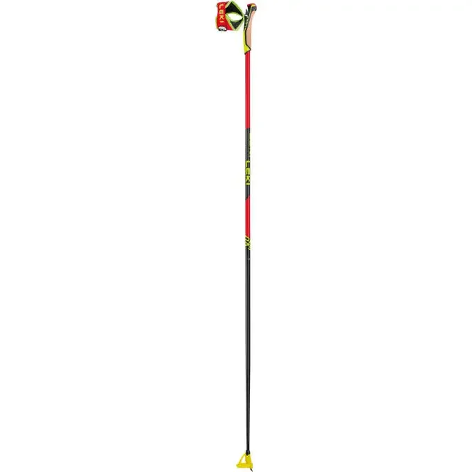 Bâton de ski Leki PRC 750 Rouge Vif-Jaune Fluo-Noir Garantie Incluse