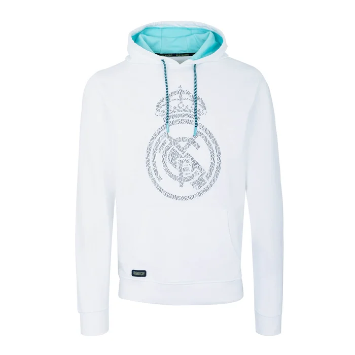 Bernabeu Neon Lights Sweatshirt Hoodie White Shield Print – Boutique Officiel Real Madrid CF