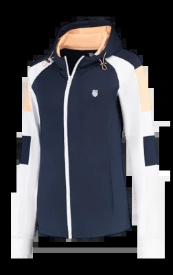 Blouson de Tennis K-Swiss Femme Hypercourt Tracksuit Stretch Jacket 3 Peacoat White