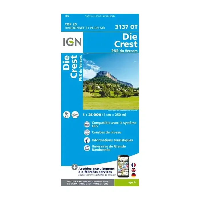 Bon Marché Carte IGN Top 25 Die Crest 3137 OT PARC NATUREL VERCORS