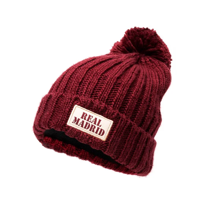 Bonnet à Pompon Bordeaux jeunes – Boutique Officiel Real Madrid CF