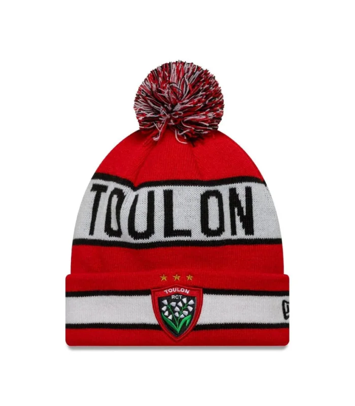 Bonnet à Pompon RC Toulonnais Rugby Adulte Taille Unique Rouge/Blanc