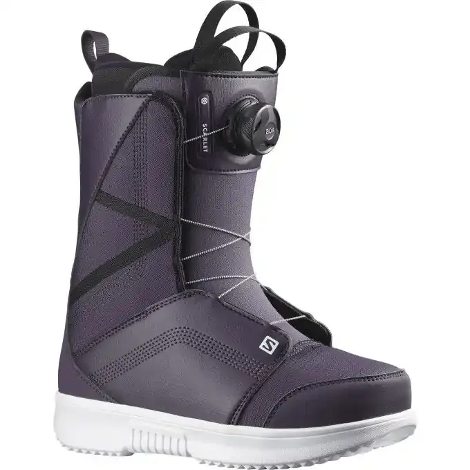 Boots de snowboard Salomon Scarlet BOA Nightshade/Night/white Vente Flash