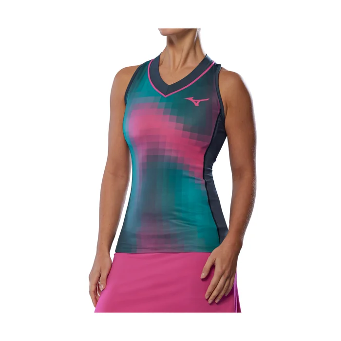 Camiseta de tirantes Mizuno Mujer rosa multicolor