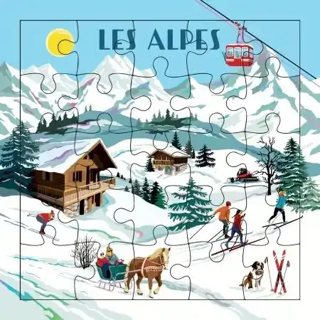 Carte Puzzle Les Alpes Cartes d'Art Prix Cassé