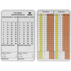 Cartons pour annotations Arbitre Handall