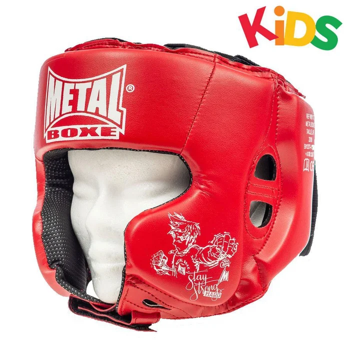 Casque boxe entraînement PU enfant Metal Boxe [Taille Junior]