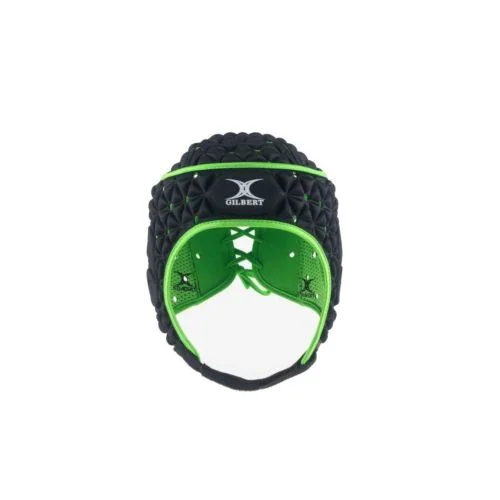 Casque Rugby Junior Ignite Noir et Vert Gilbert