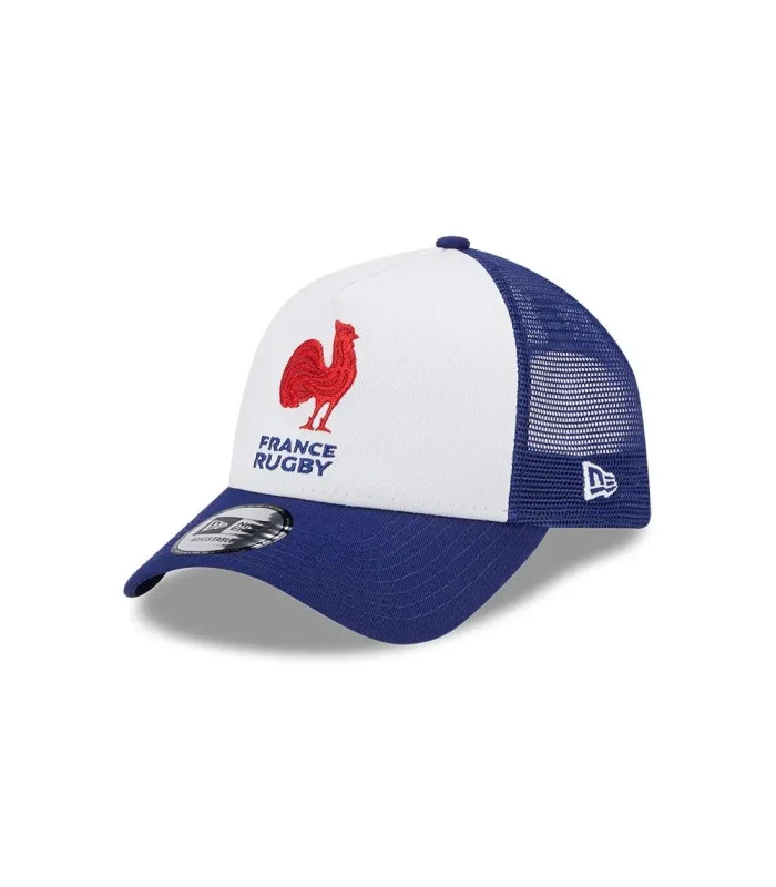 Casquette A-Frame Trucker Fédération Française De Rugby Taille Enfant Bleu Blanc