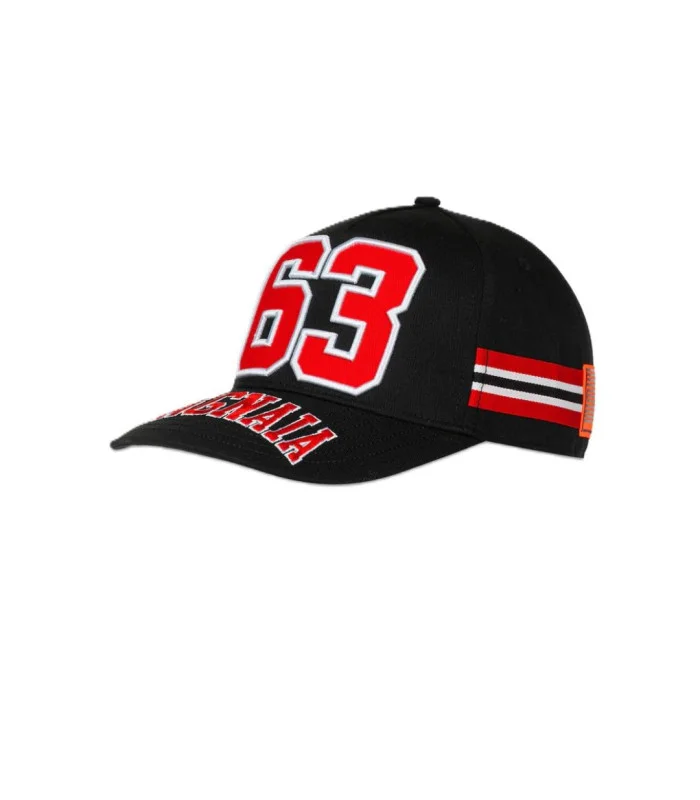 Casquette Francesco Bagnaia 63 Moto GP, noire