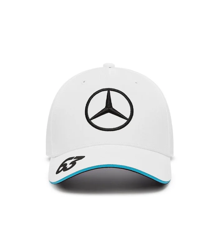 Casquette George Russell Mercedes AMG Petronas Motorsport Formule 1 Officiel Unisexe Blanche