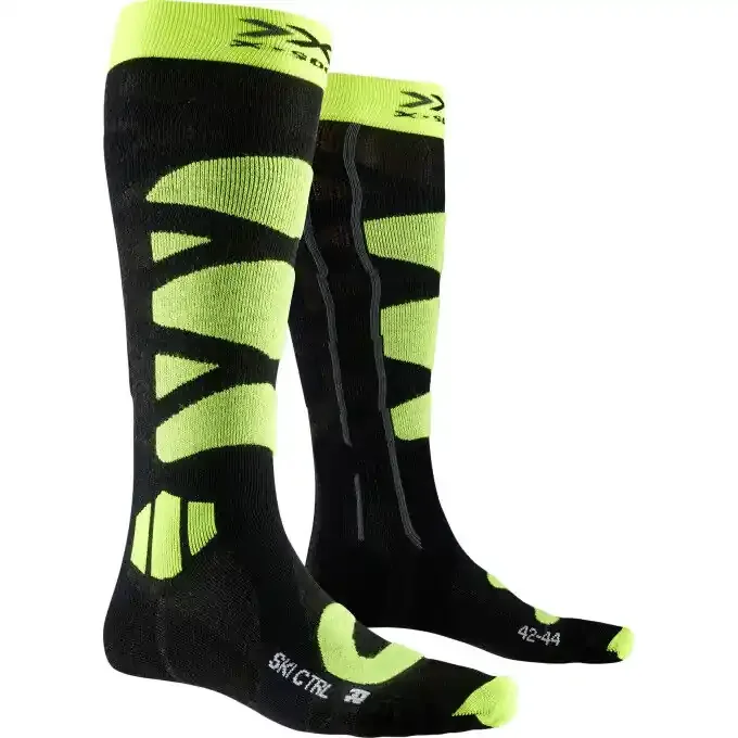 Chaussettes de ski X Socks SKI CONTROL 4.0 Anthracite Melange/Phyton Yellow Offre Spéciale