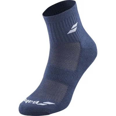 Chaussettes de Tennis Babolat Unisexe Quart 3 Pairs Pack White Estate Blue Grey