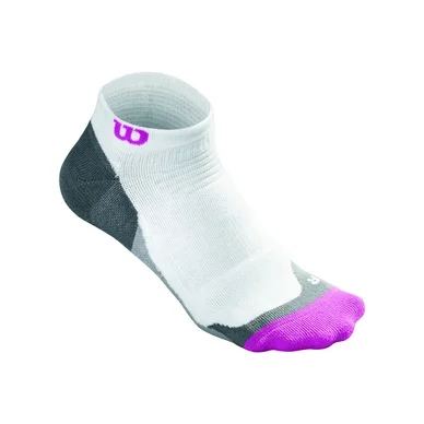 Chaussettes de Tennis Wilson Women Wht Hi-End No Show Sock White Rose Violet (1 paire)