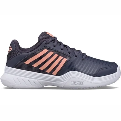 Chaussure de Tennis K Swiss Court Express Omni Graystone Peach Nectar blanche Enfants