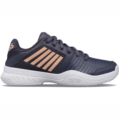 Chaussure de Tennis K Swiss Junior Court Express Omni Graystone Peach Nectar Blanc