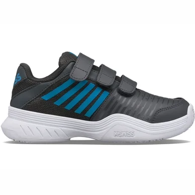 Chaussure de Tennis K Swiss Kids Court Express Strap Omni Dark Shadow White Swedish Blue