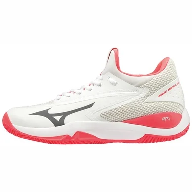Chaussure de Tennis Mizuno Women Wave Impulse CC White Dark Shadow Fiery Coral