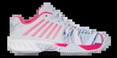 Chaussures de Padel K-Swiss Women Express Light 3 HB Padel Arctic Ice White Neon Pink