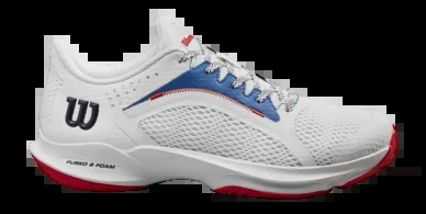 Chaussures de Padel Wilson Femme Hurakn 2.0 W White Deja Vu Blue Wilson Red