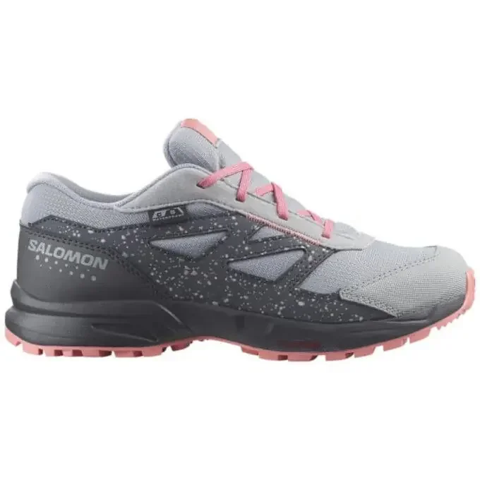 Chaussures de randonnée enfant Salomon OUTWAY CSWP – Carrière / Ebène / Ambre pêche En Vogue