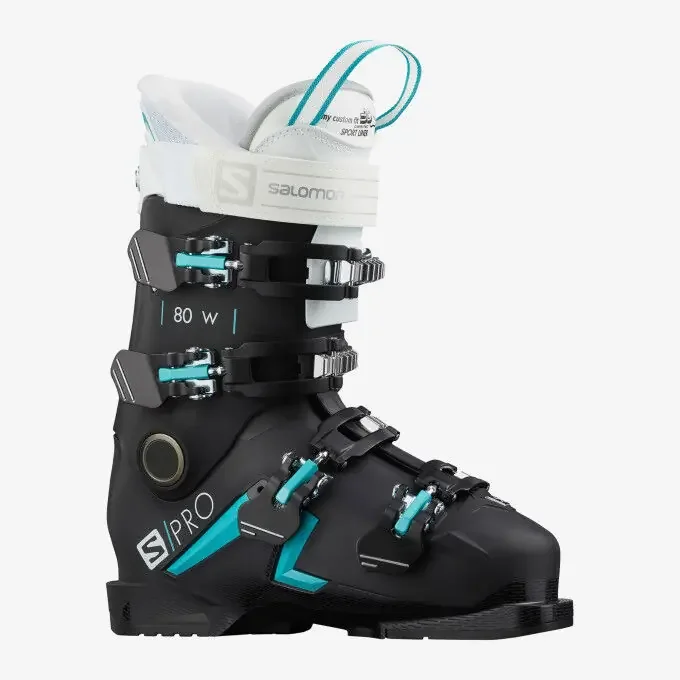 Chaussures de ski Salomon S/PRO 80 W Black / Scuba blue / White Authentique