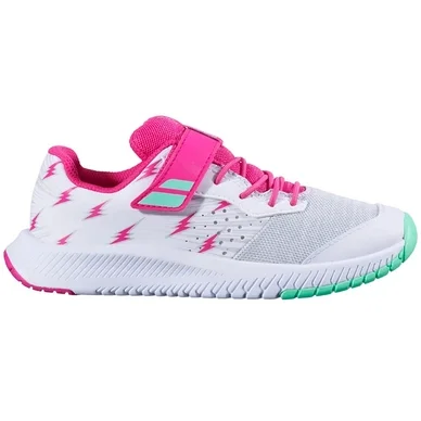 Chaussures de Tennis Babolat Kids Pulsion AC Kid White Red Rose