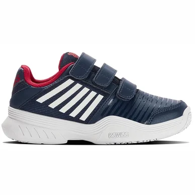 Chaussures de Tennis K Swiss Kids Court Express Strap Omni Opal White Lollipop