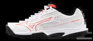 Chaussures de Tennis Mizuno Enfant Exceed Star CC White Radiant Red Black