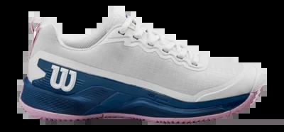 Chaussures de Tennis Wilson Women Rush Pro 4.5 Clay White Ensign Blue Pirouette