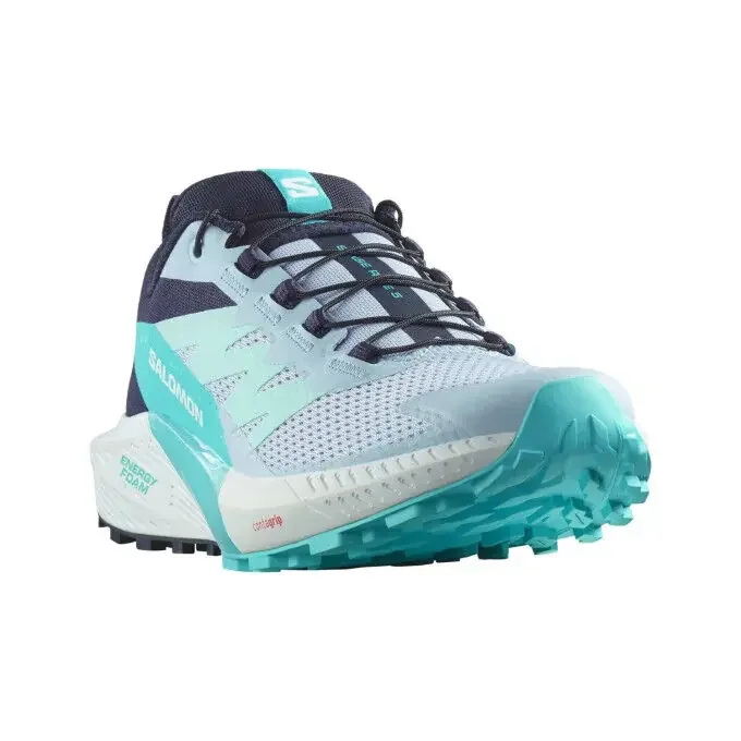 Chaussures de trail femme Salomon SENSE RIDE 5 – Bleu Cachemire / Carbone / Bleu Paon En Vogue