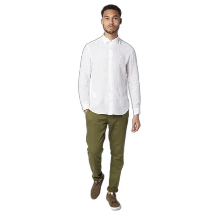 Chemise manches longues unie à col rond Serge Blanco