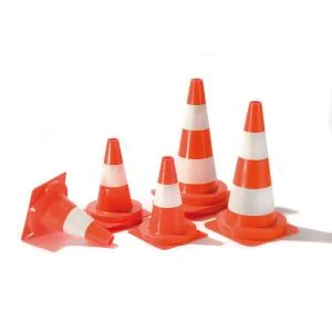 Cônes de marquage en PVC avec rayures
