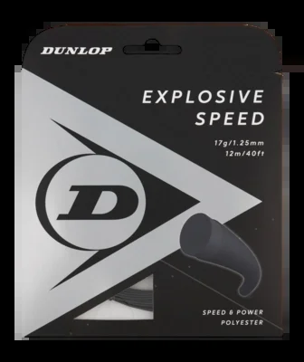 Cordage de Tennis Dunlop Explosive Speed 17G Black 1,25mm/12m