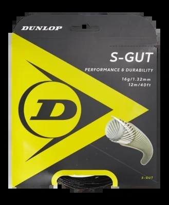 Cordage de Tennis Dunlop S-Gut 16G Noir 1,32mm/12m